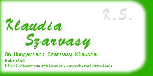 klaudia szarvasy business card